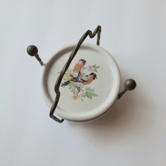 Vintage Interpur of Taiwan set of 3 porcelain bird coasters 3.5" - Picture 2 of 5